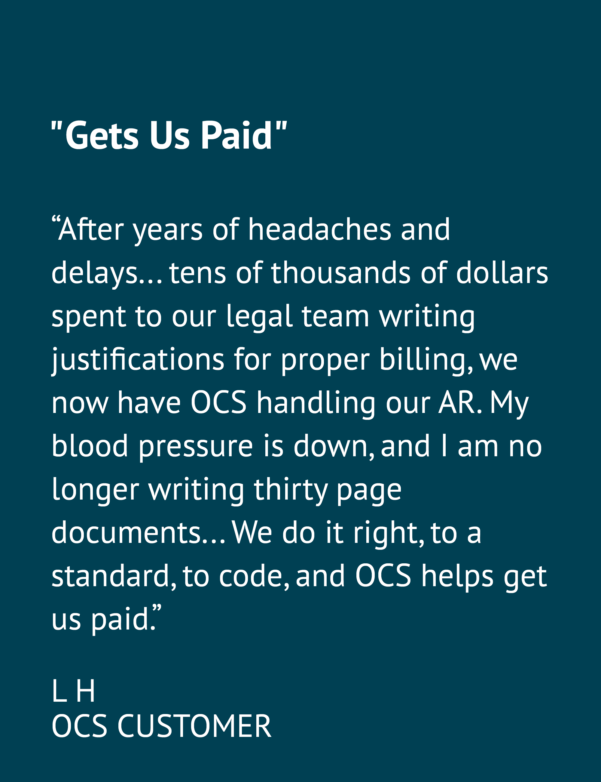 OCS Gets Us Paid